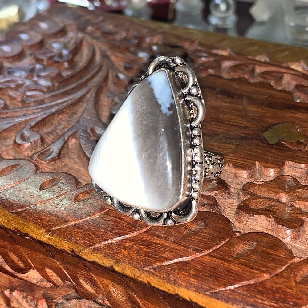 Large Sterling Silver Ring With Unknown Stone - image 3